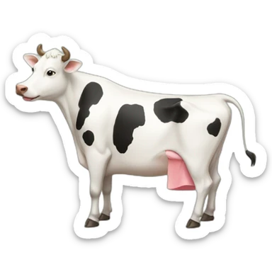 A cow giving a massage sticker