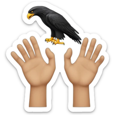 Two hands making an albanian eagle sign sticker