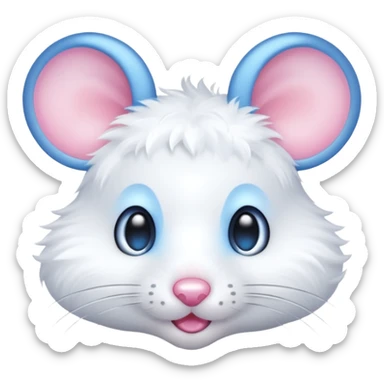 A mouse face with blue light halo sticker