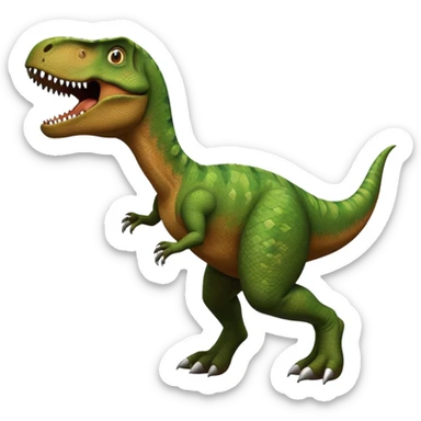 Dinosaur running from trex sticker
