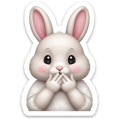 i want cute bunny to send a kiss with his left hand sticker
