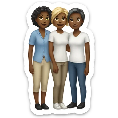 white lesbian family  sticker