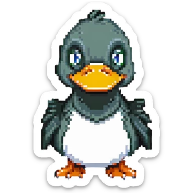 doom duck with menacing expression sticker