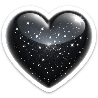 black sparkling heart spinning sticker