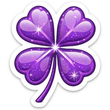 glitter purple lucky sticker