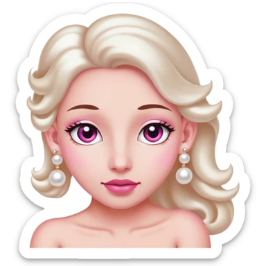 pearl earrings pink sticker