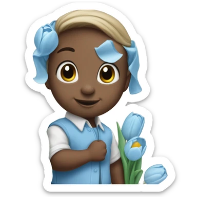 Baby blue tulips ￼ sticker