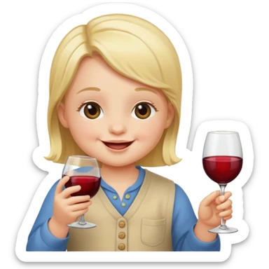 Bebé toma vino  sticker