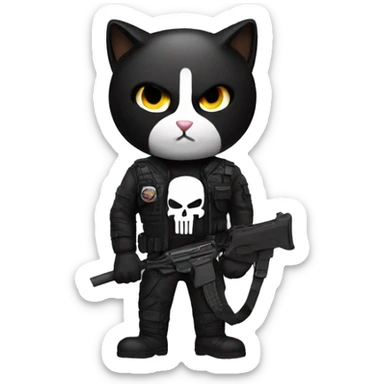 Cat as the punisher sticker