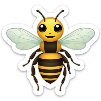Bee with a honey comb sticker