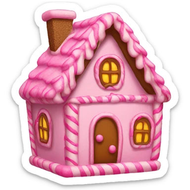 Pink gingerbread house sticker