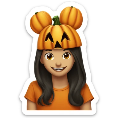 Pumpkin Mickey mouse ears jack-o-lantern face  sticker
