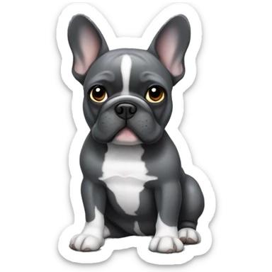 dark gray french bulldog  sticker