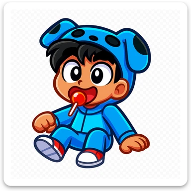 Extract the character from the background, including the clothes and accessories they are wearing, and place on a transparent background. Keep the original style and appearance exactly the same. and separately give me the picture

 sticker