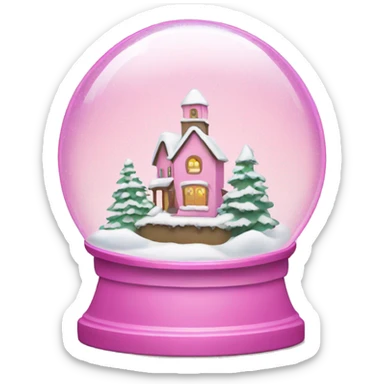 Christmas snow globe in pink sticker