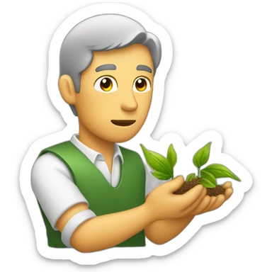 man pecking seeds with beak sticker