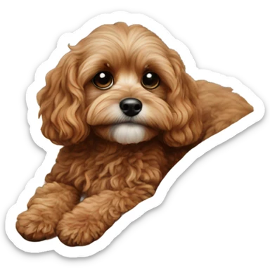 Cavapoo on a blanket. sticker