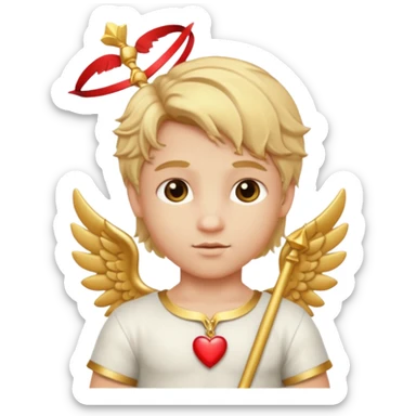 Cupid, God of Love from Gods and Goddesses with golden blonde hair, white and gold outfit sticker