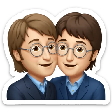 John Lennon kissing Paul McCartney sticker