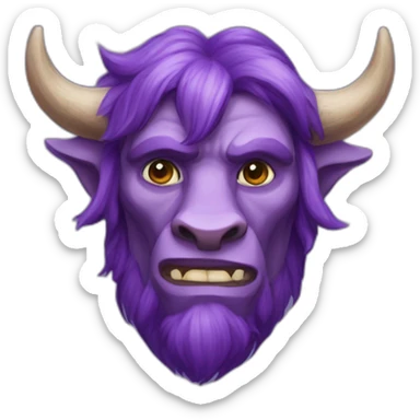 purple-skinned cow-ear firbolg man sticker