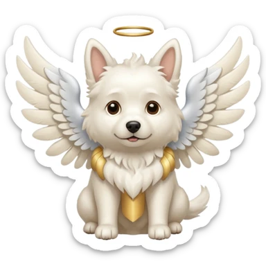 Perro blanco con alas sticker