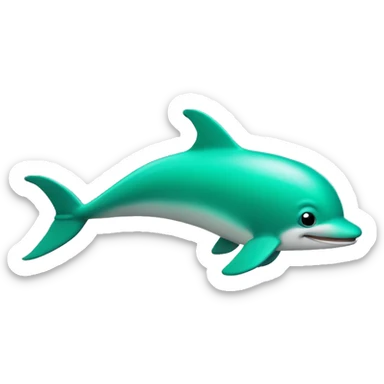 Delfin saltando color verde sticker