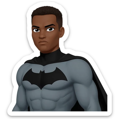 Superhero black male look superstrong bl sticker