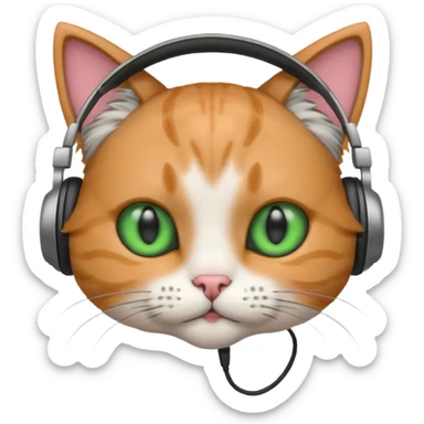Kulaklıklı kedi sticker