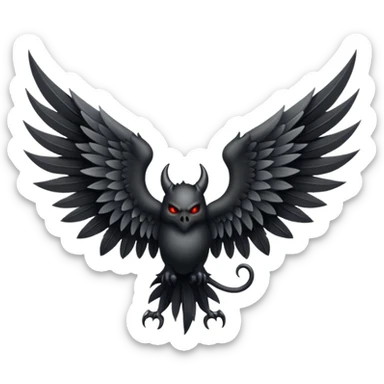 black and white wing devil sticker