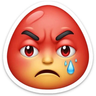 Angry emoji crying and puffing sticker