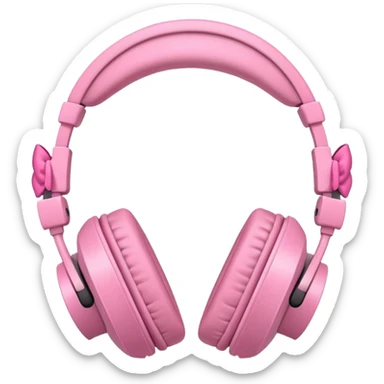 audifonos de color rosa y lazos rosas  sticker