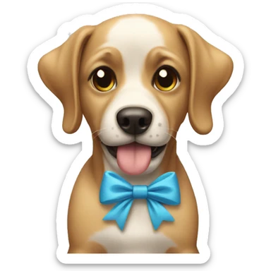 Dog with bows sticker