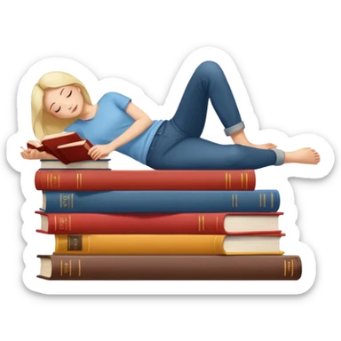 books scattered full body over it  sticker