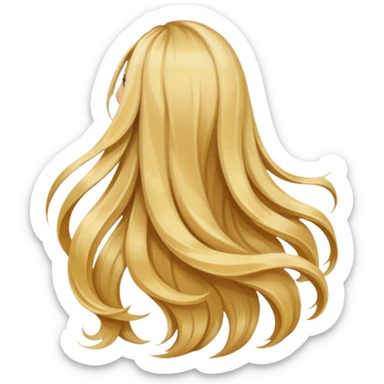 back view of long blonde hair sticker