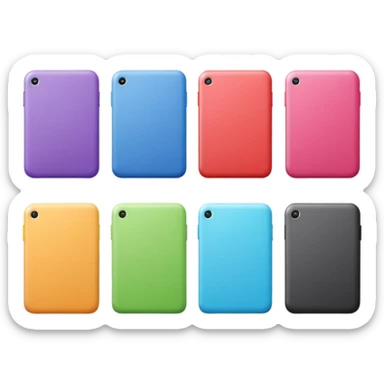 A few 3D cartoon tablets arranged in a neat line, soft shadow below, minimal white background, smooth texture, Memoji-style rendering. sticker