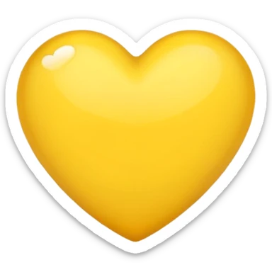 yellow heart, simple and glossy sticker