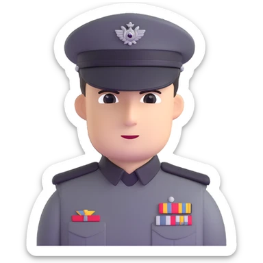 Imperial officer with rank insignia and olive-gray uniform from Star Wars sticker