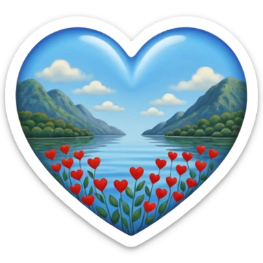 Cuore che ricorda un opera d arte di monet, un po’ più pallido e con più azzurrino  sticker