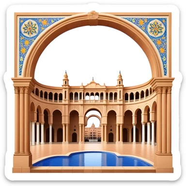 Plaza de España Landmark Emoji – Featuring its semicircular palace, grand arches, and decorative tilework. sticker