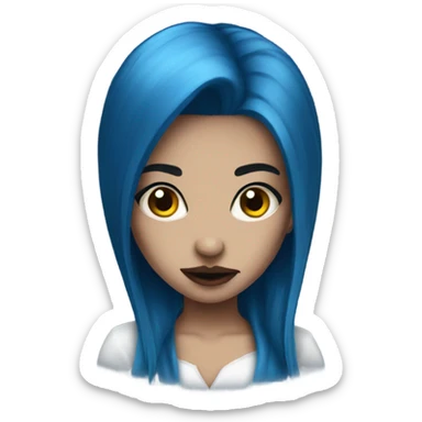 Vampire girl blue hair sticker