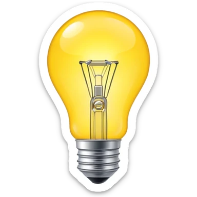 yellow light bulb glowing sticker