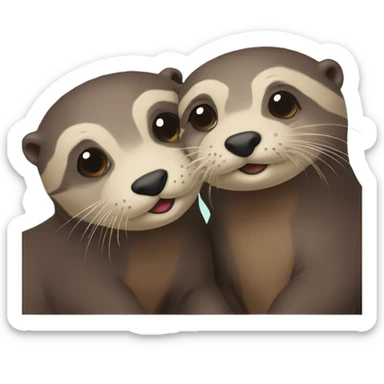 Two otters in love  sticker