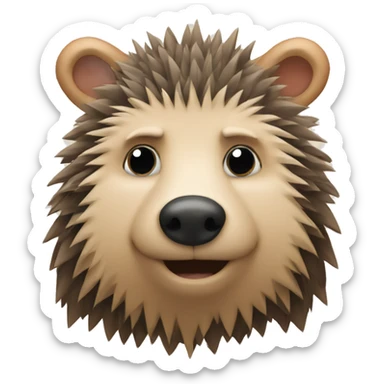 a mixture of a hedgehog and a bear sticker