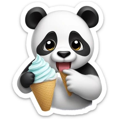 Panda eating ice cream sticker
