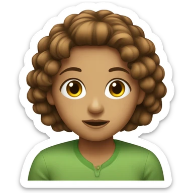Fille au cheveux bruns et au yeux verts sticker