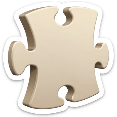 single puzzle piece in a neutral color, representing a flexible or undefined category. sticker