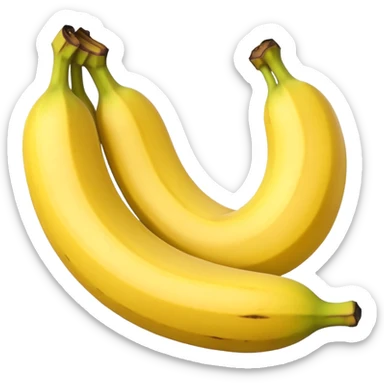 Make a banana emoji exactly like the reference image, in iOS emoji style. sticker