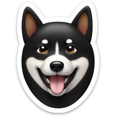 Black Shiba Inu winking face sticker