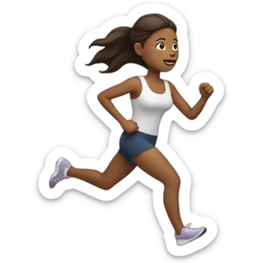 woman runs outside sticker