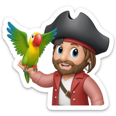 pirate and parrot sticker